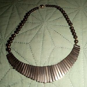 Hematite bib with Shungite beads